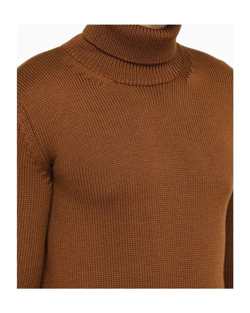 Roberto Collina Brown Turtleneck Sweater for men