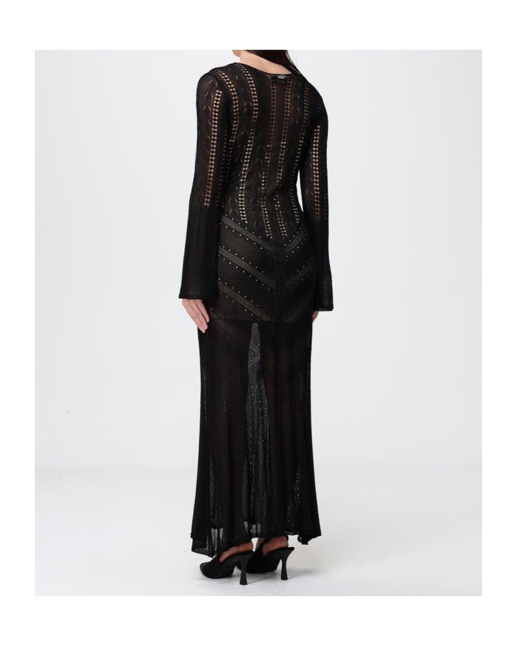 Twinset Black Lurex-Detail Maxi Dress