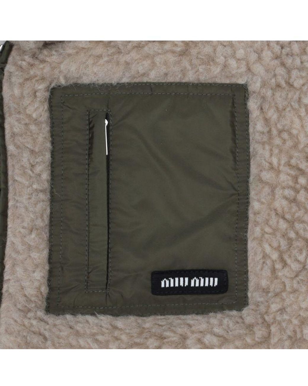 Miu Miu Natural Wool-Blend Teddy Bomber Jacket