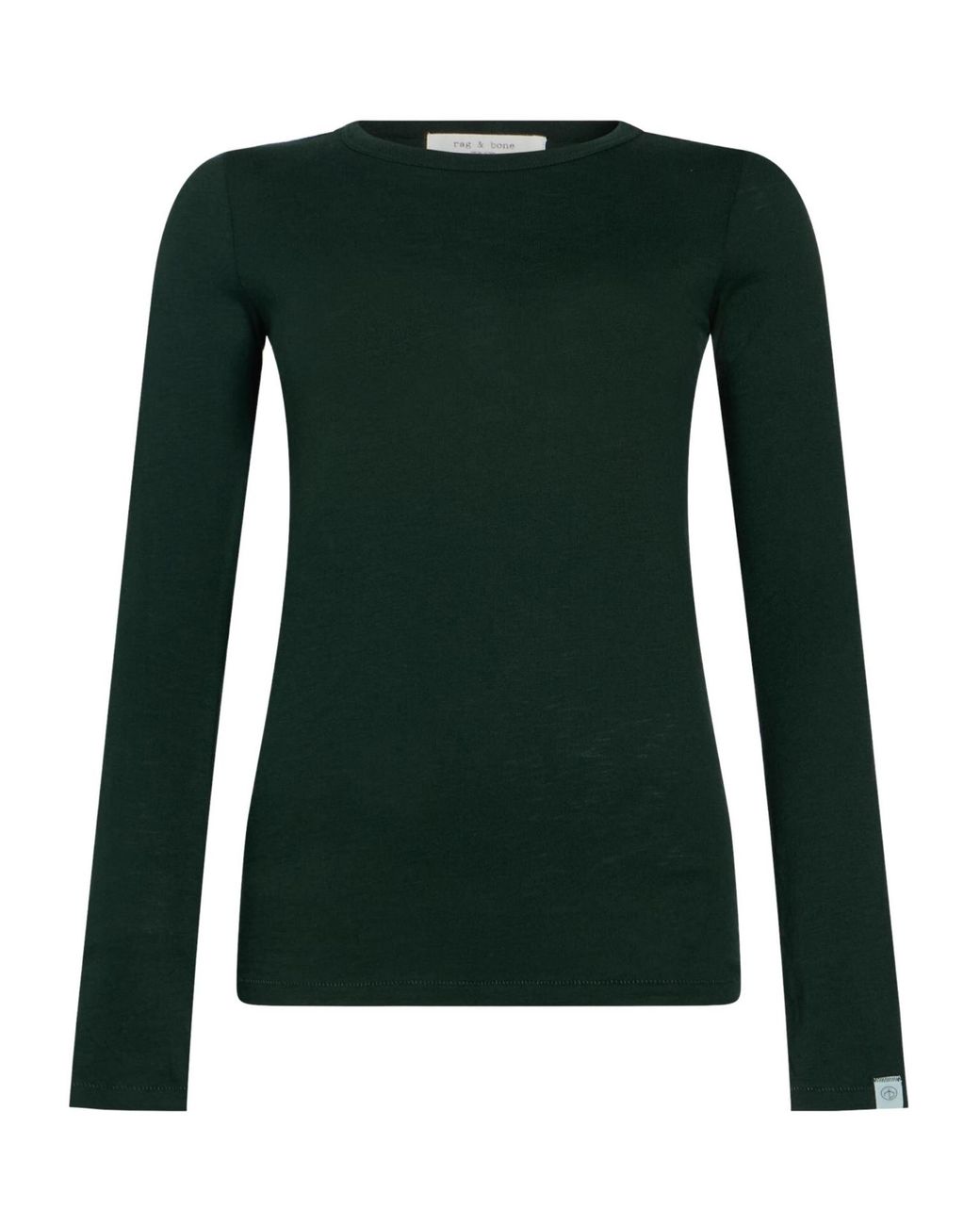 Rag & Bone Green Plain Colour Basic T-Shirts