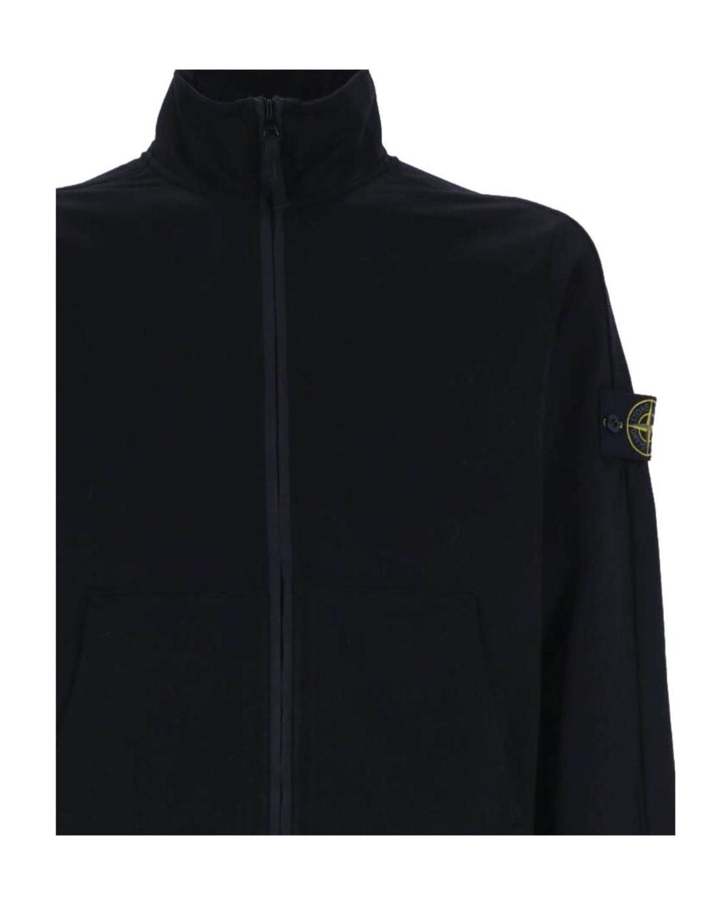 Stone Island Black High-Neck Zip-Up Jacket for men
