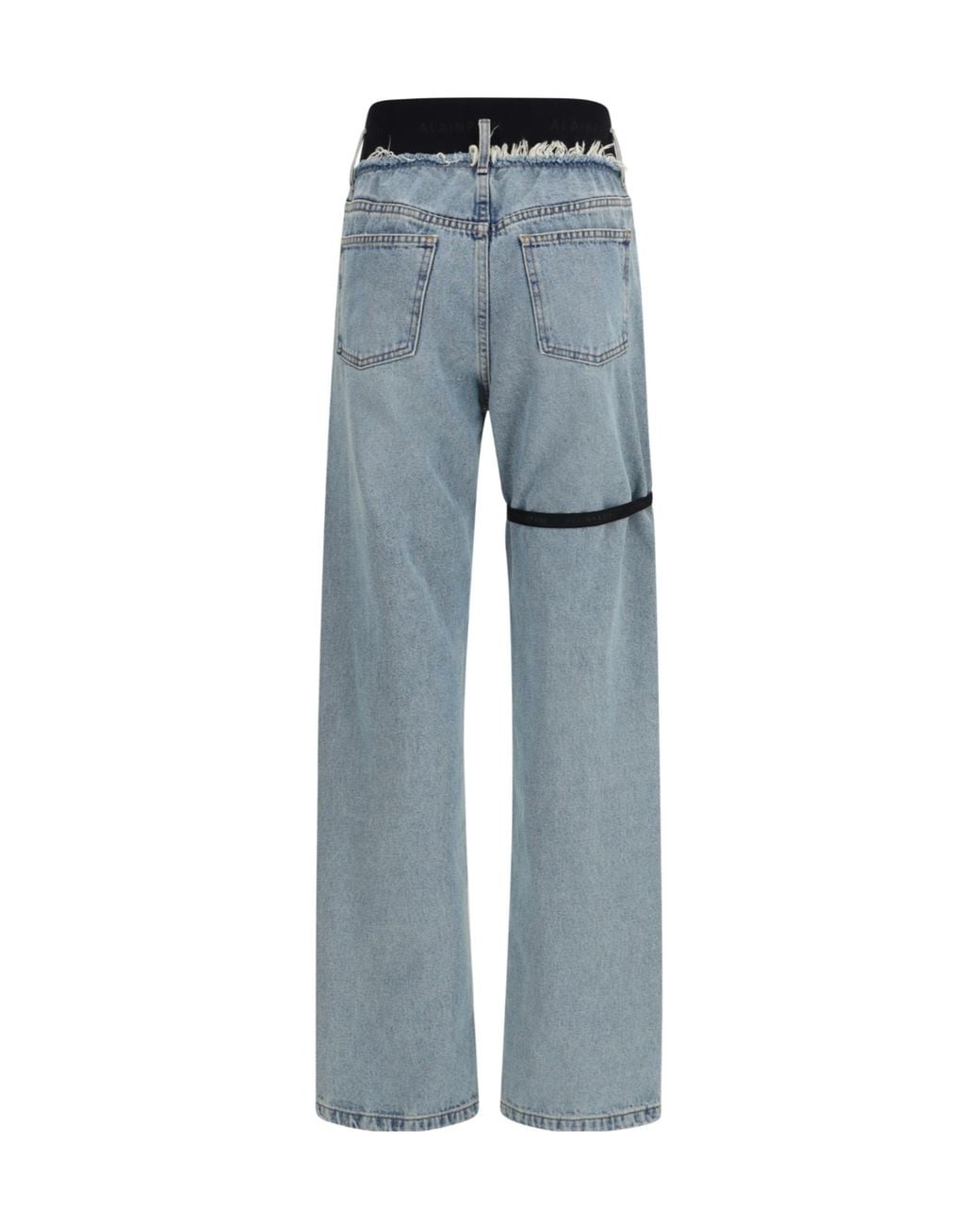 ALAINPAUL Blue High Waist Distressed Jeans
