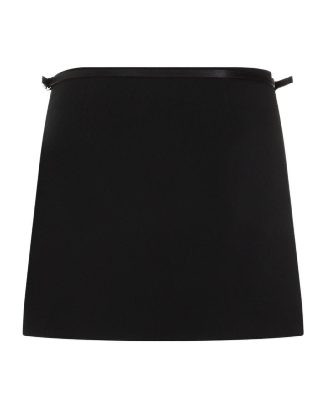 Givenchy Black Belted Wrap Mini Skirt
