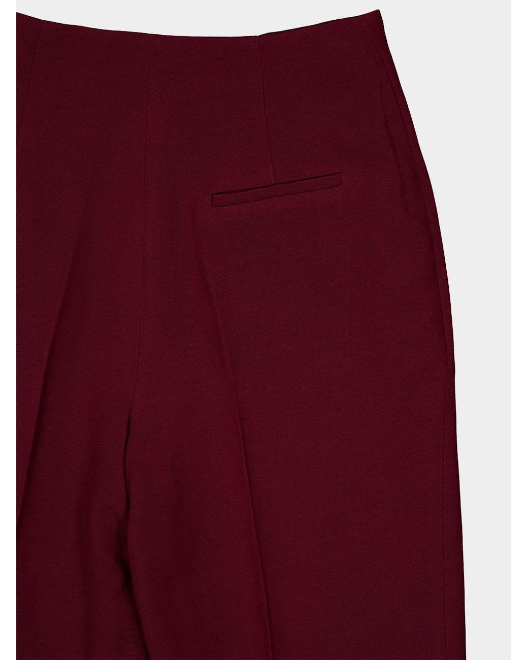 Roland Mouret Red Wide-Leg Silk-Blend Trousers