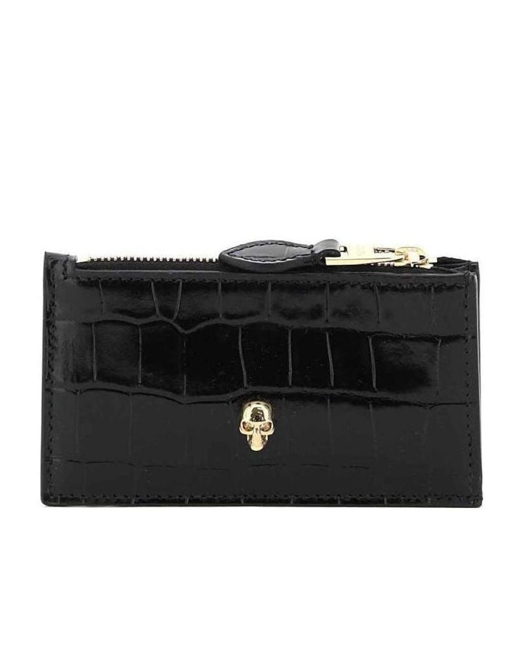 McQueen Black Skull Zipped Cardholder