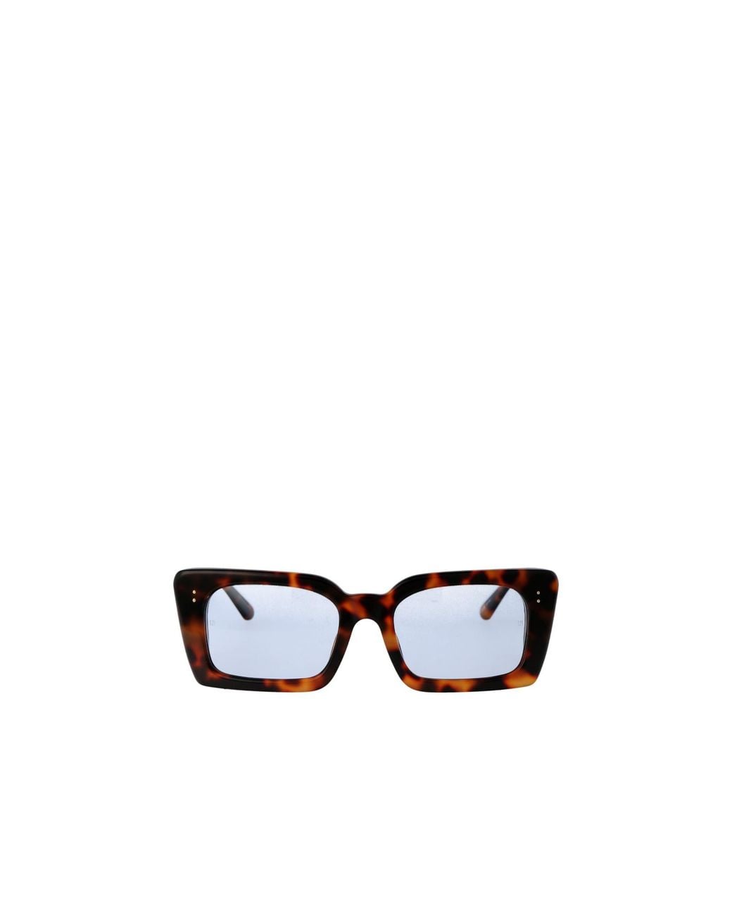 Linda Farrow White Geometric Frame Sunglasses