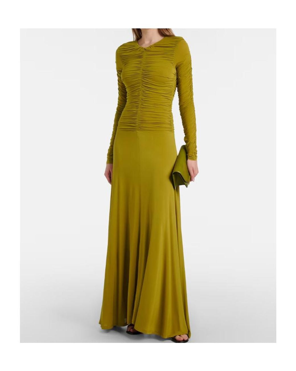TOVE Green Eira Gathered Maxi Dress