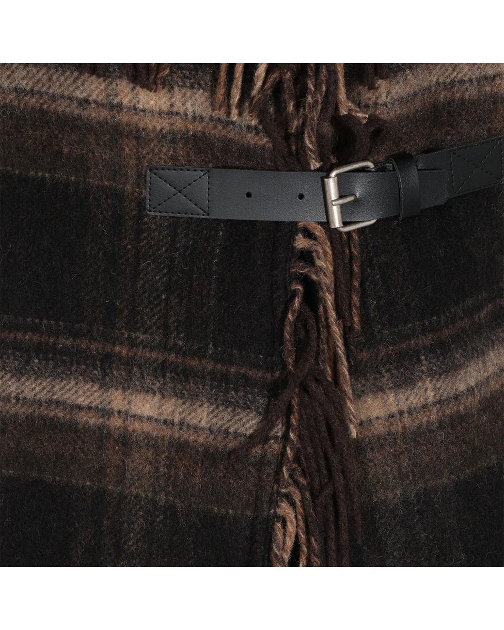 Isabel Marant Black Isabel Marant Étoile Checked Fringed Cape