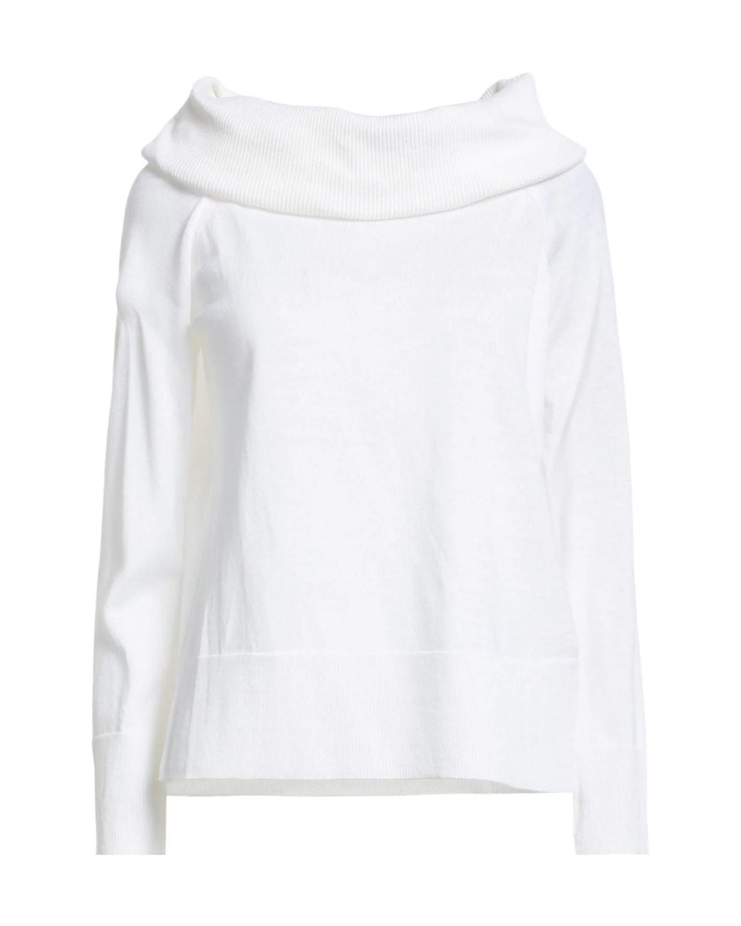 Max Mara White Solid-Color Lightweight Knitted Wool Sweater