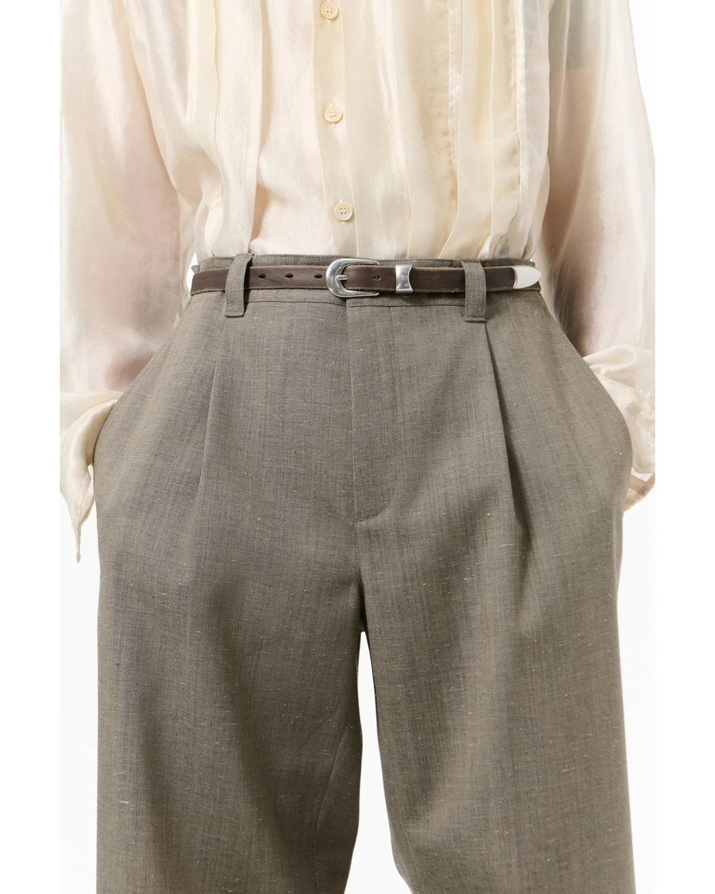 Our Legacy White Narrow Buckle Belt for men