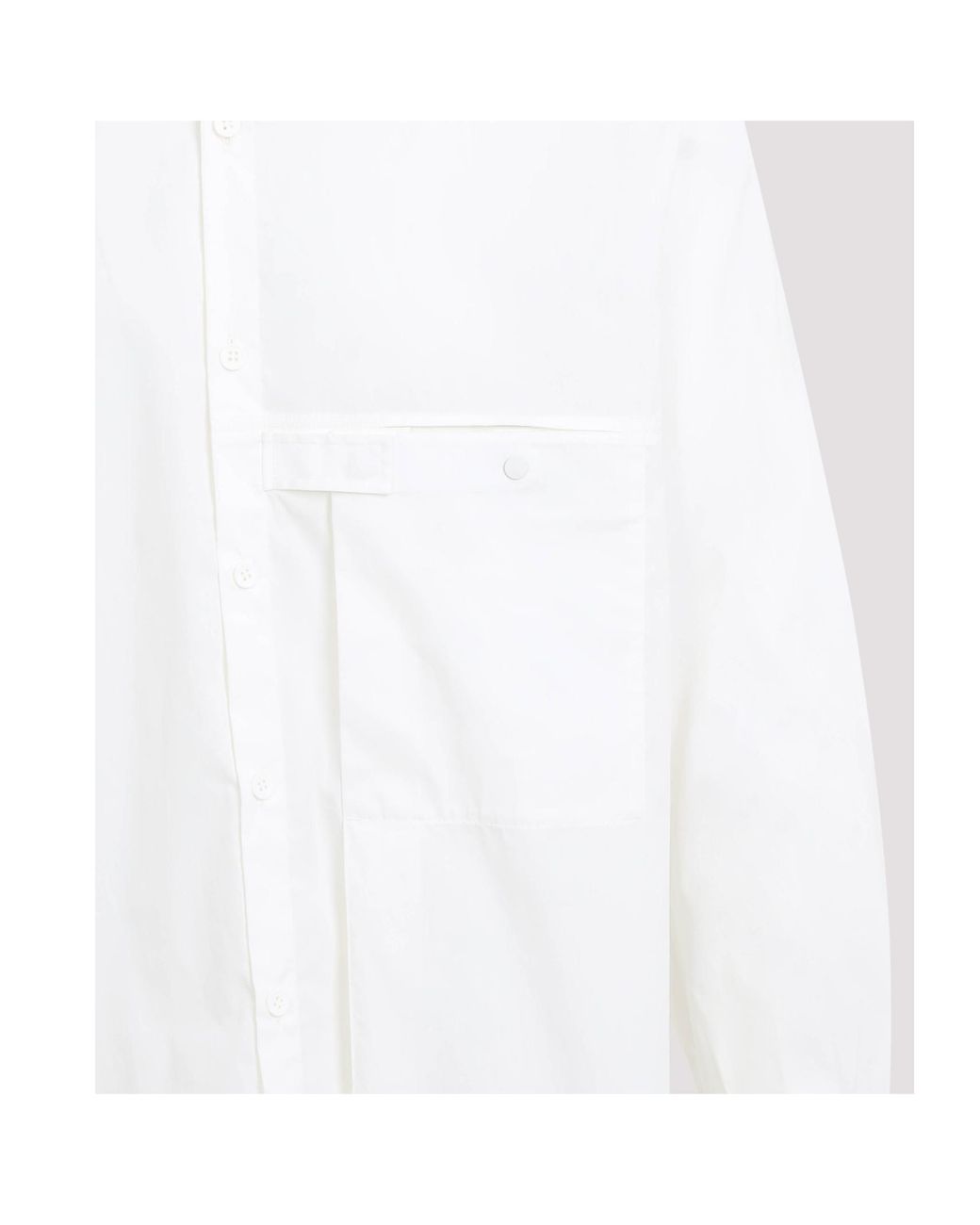 Y-3 White Long-Sleeved Straight Hem Shirt for men