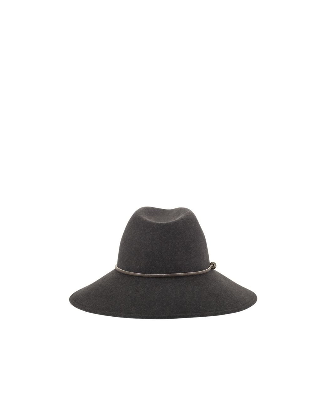 Peserico White Bead-Embellished Wide-Brim Hat