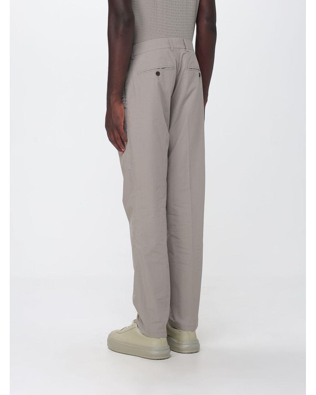 Emporio Armani Gray Lightweight Straight-Leg Pants for men