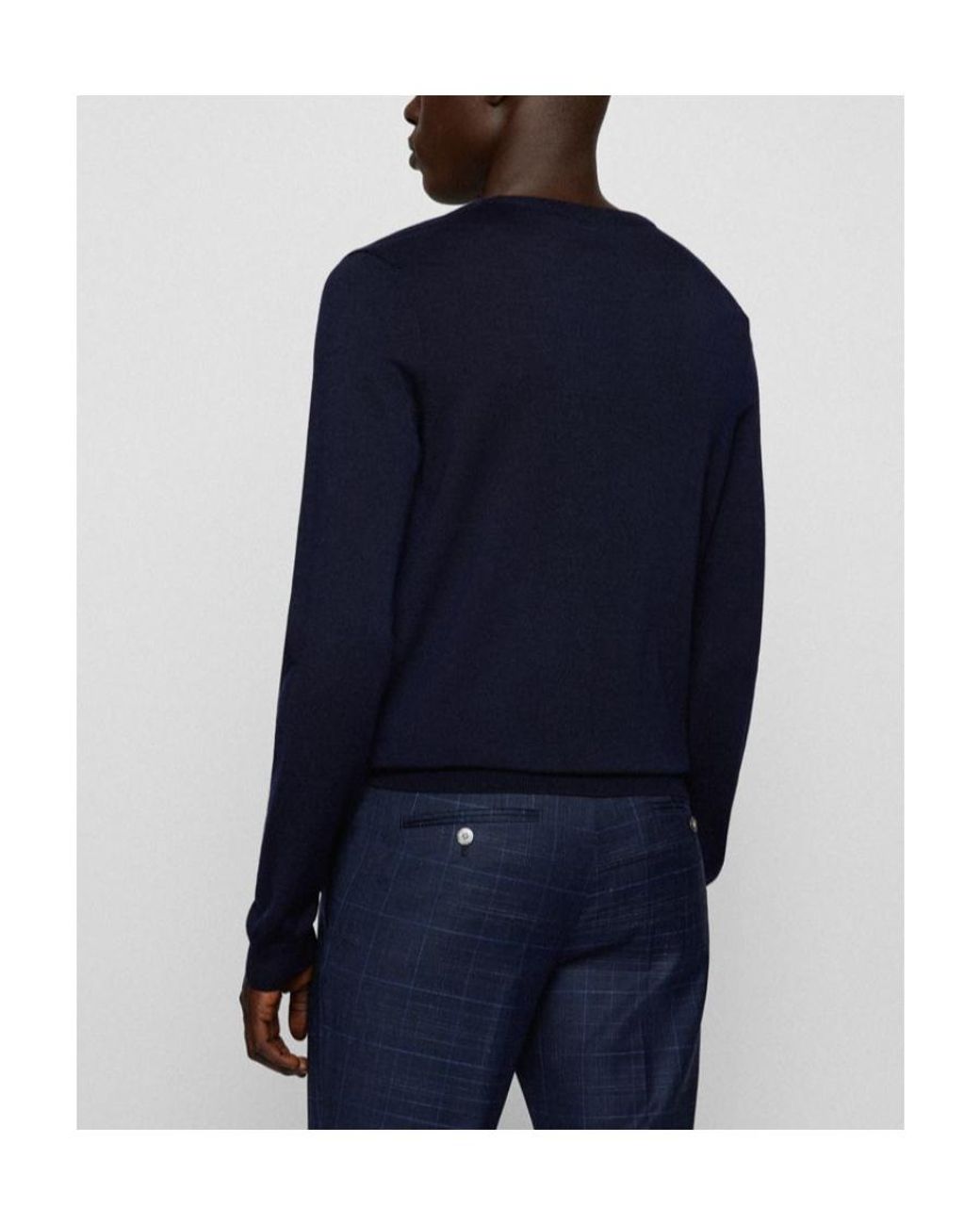 Boss Blue Boss Crewneck Knitted Jumper for men