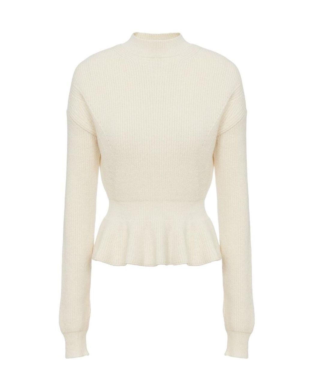 Chloé White Chloé Peplum Knitted Jumper
