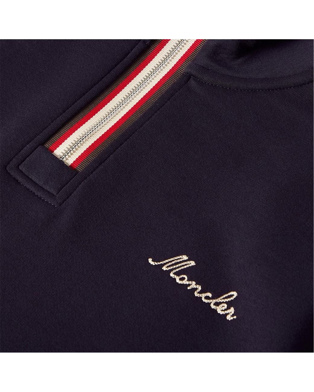Moncler Blue Logo Zip-Up Sweatshirt for men