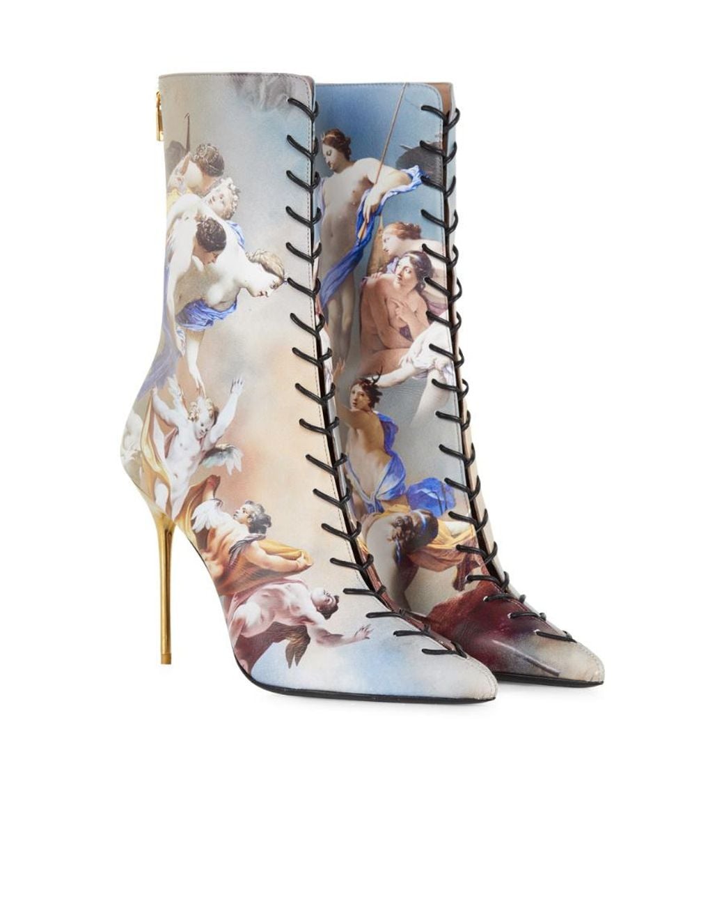 Balmain White Uria Ankle Boots