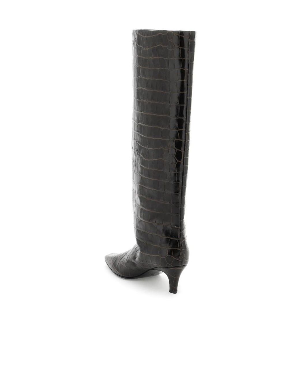 Totême  Black Totême Embossed Knee-High Boots