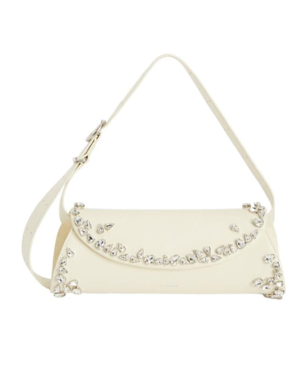 Jil Sander Natural Cannolo Embellished Crossbody Bag