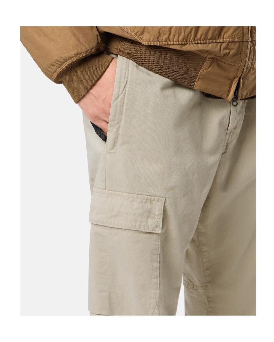 Stone Island Natural Regular-Tapered-Fit Jogger Trousers With Elastic Waist for men