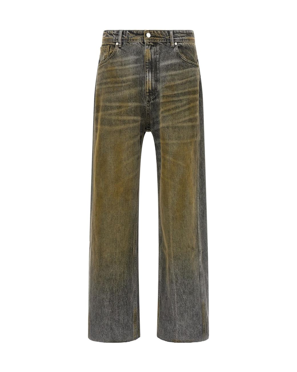 44 Label Group Green Soil Used-Effect Jeans for men