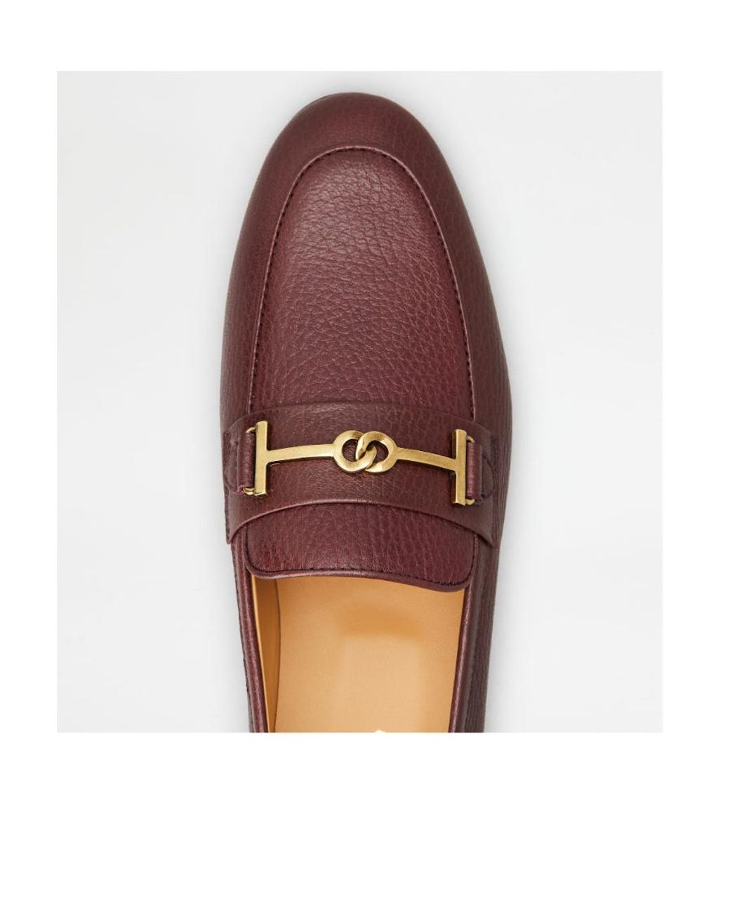 Tod's Brown Logo Plaque Almond Toe Loafers