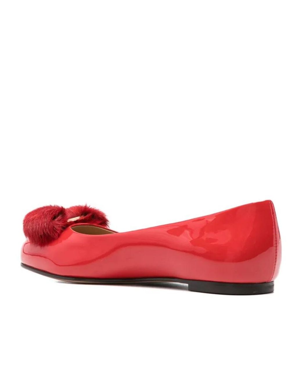 Ferragamo Red Vara Ballet Flat