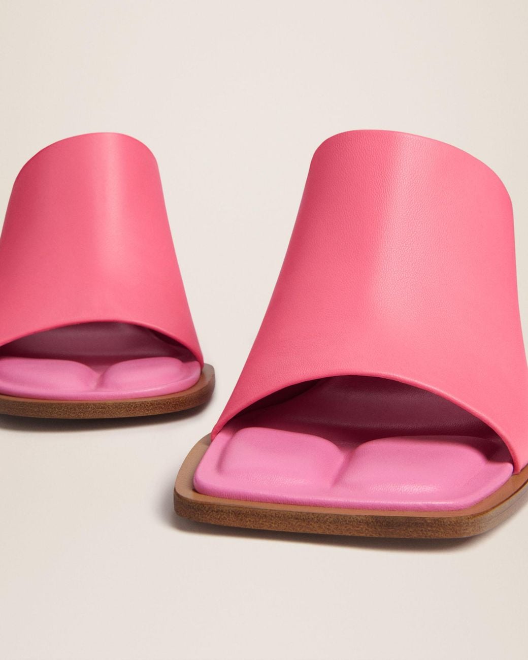 Jacquemus Pink Asymmetrical Geometric Mules