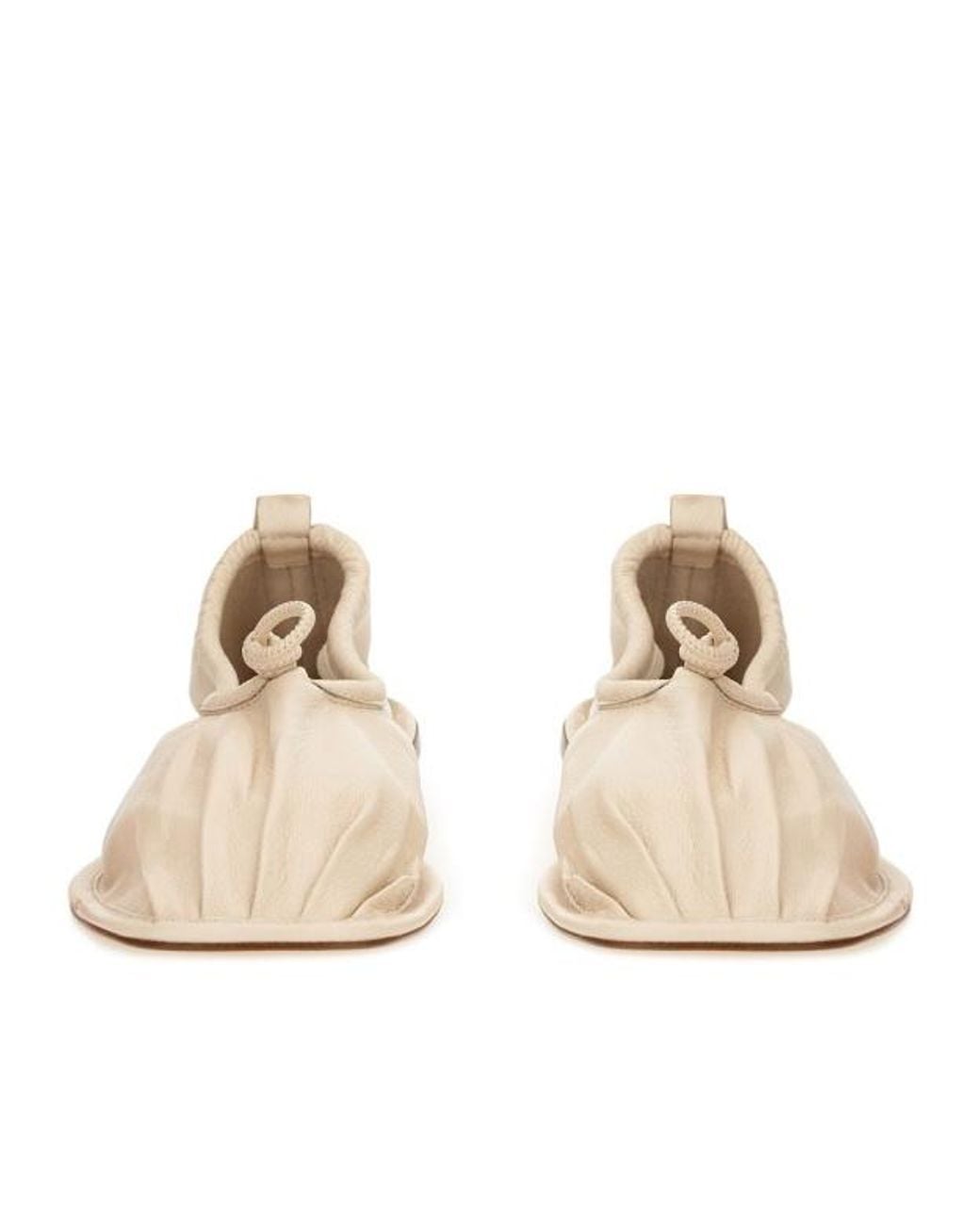 Hereu Natural Elasticated Detailed Slip-On Flat Shoes