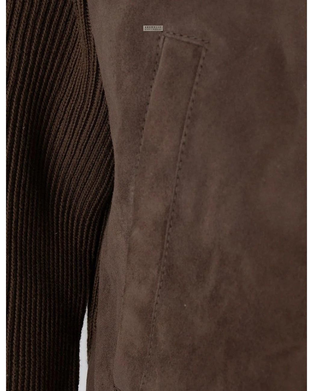 Brunello Cucinelli Brown Suede Jacket for men