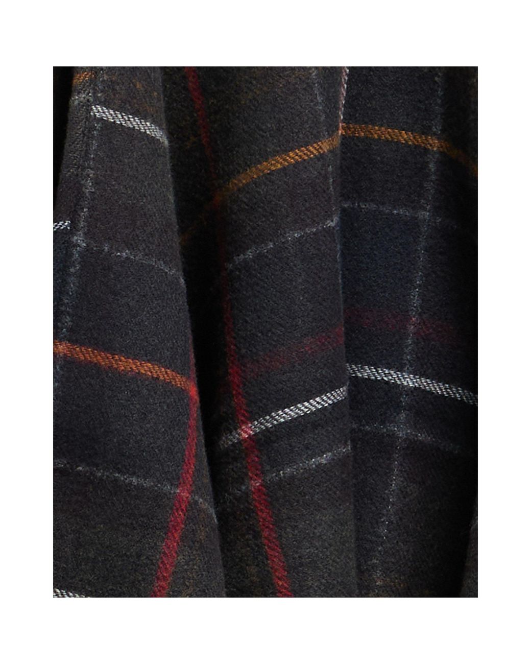 Barbour Black Plaid Cape Shawl