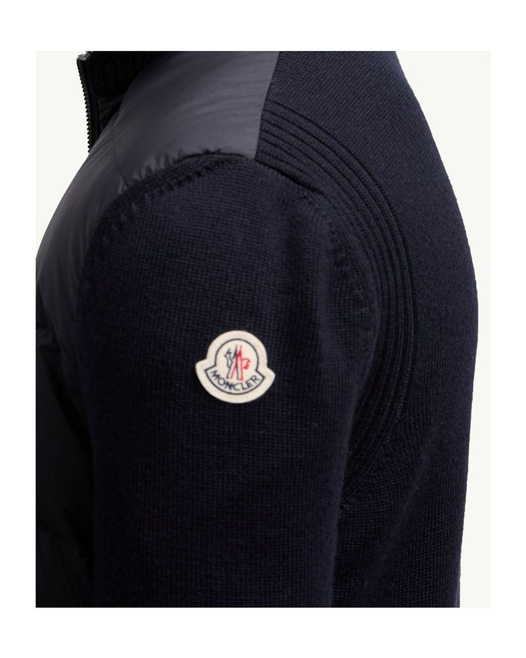 Moncler Blue Padded Zip-Up Cardigan for men