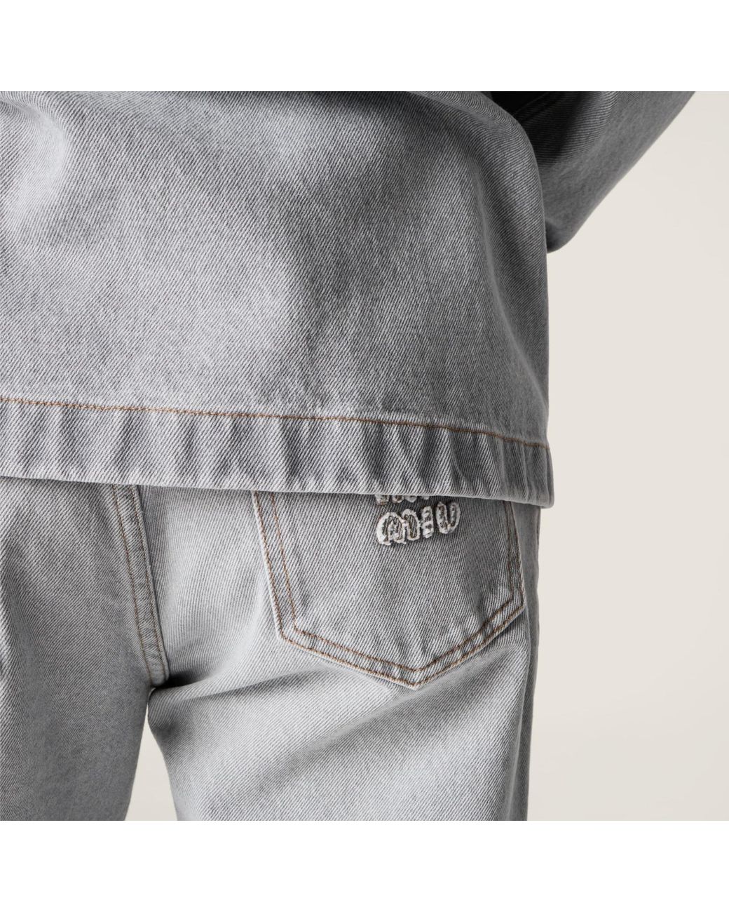 Miu Miu Gray Five-Pocket Denim Jeans