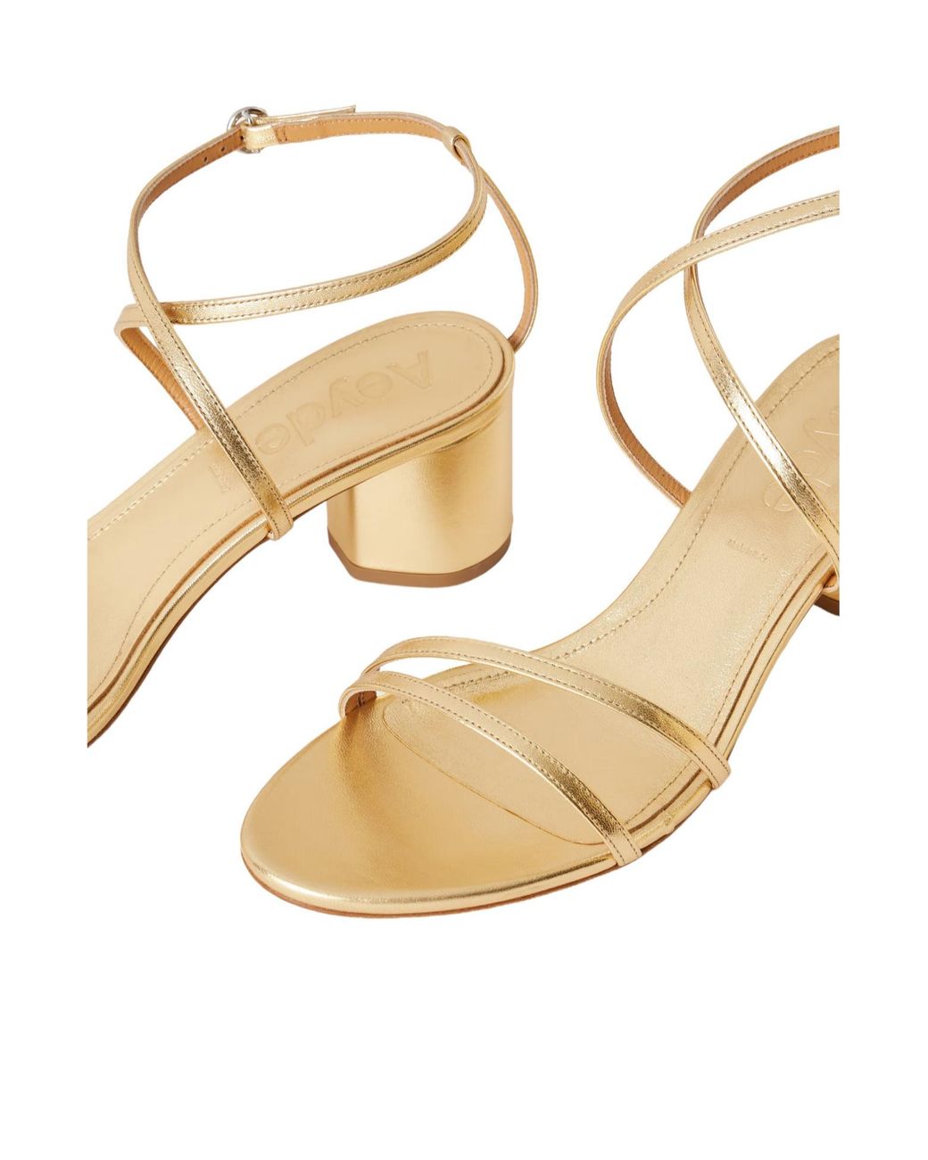 Aeyde Natural Metallic-Leather Sandals