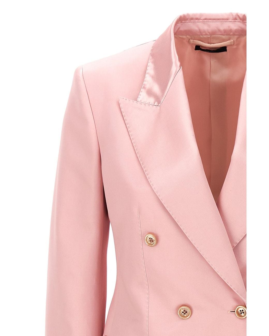 Tom Ford Pink Lapel Long-Sleeved Suit Jacket