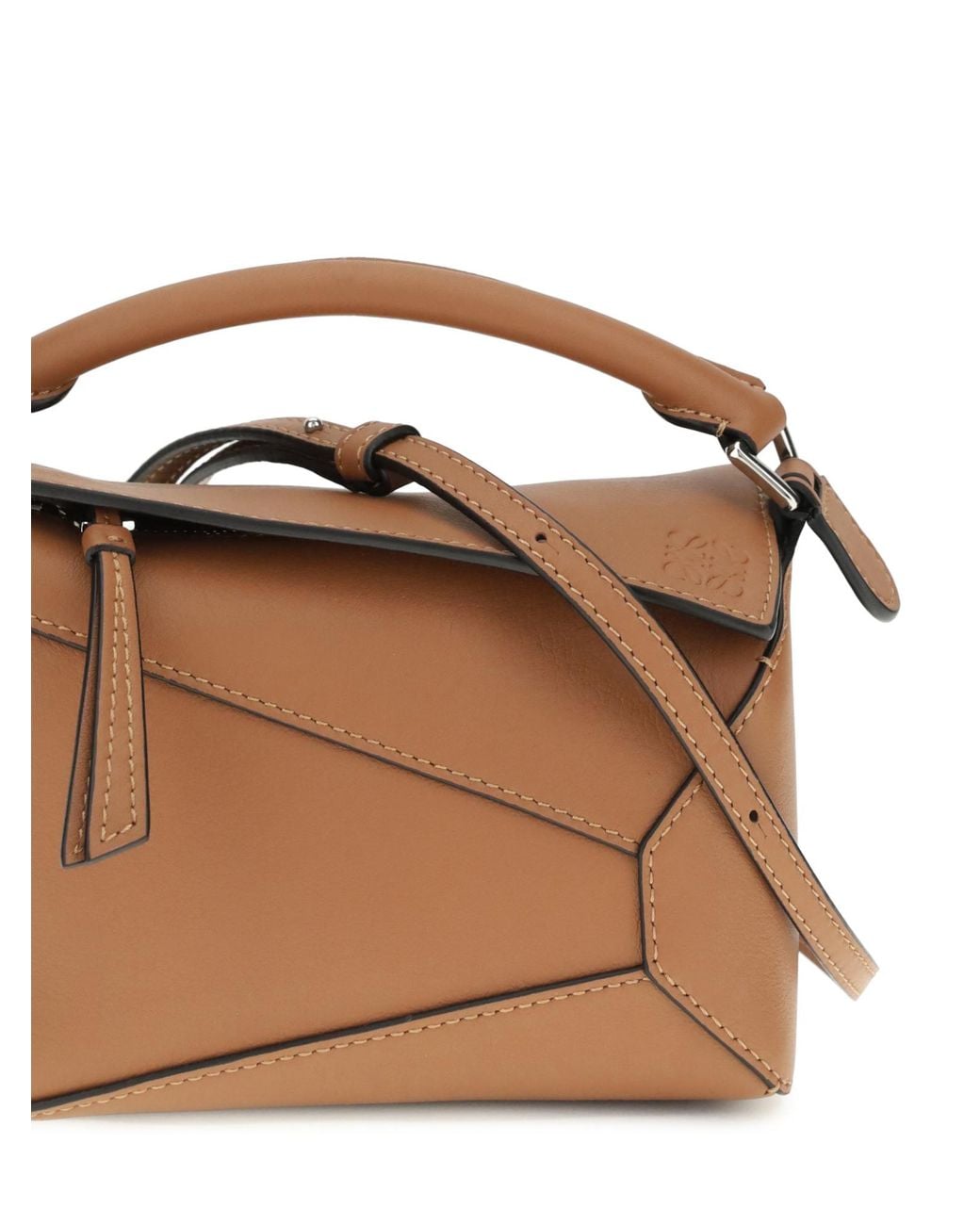 Loewe Brown Mini Puzzle Edge Top Handle Bag
