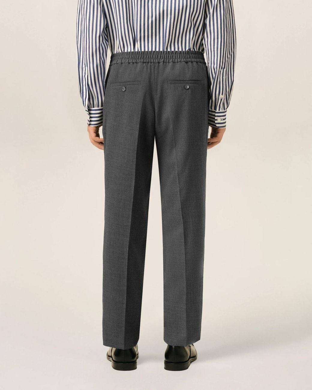 AMI Gray Ami Elasticated Waistband Straight Leg Trousers for men