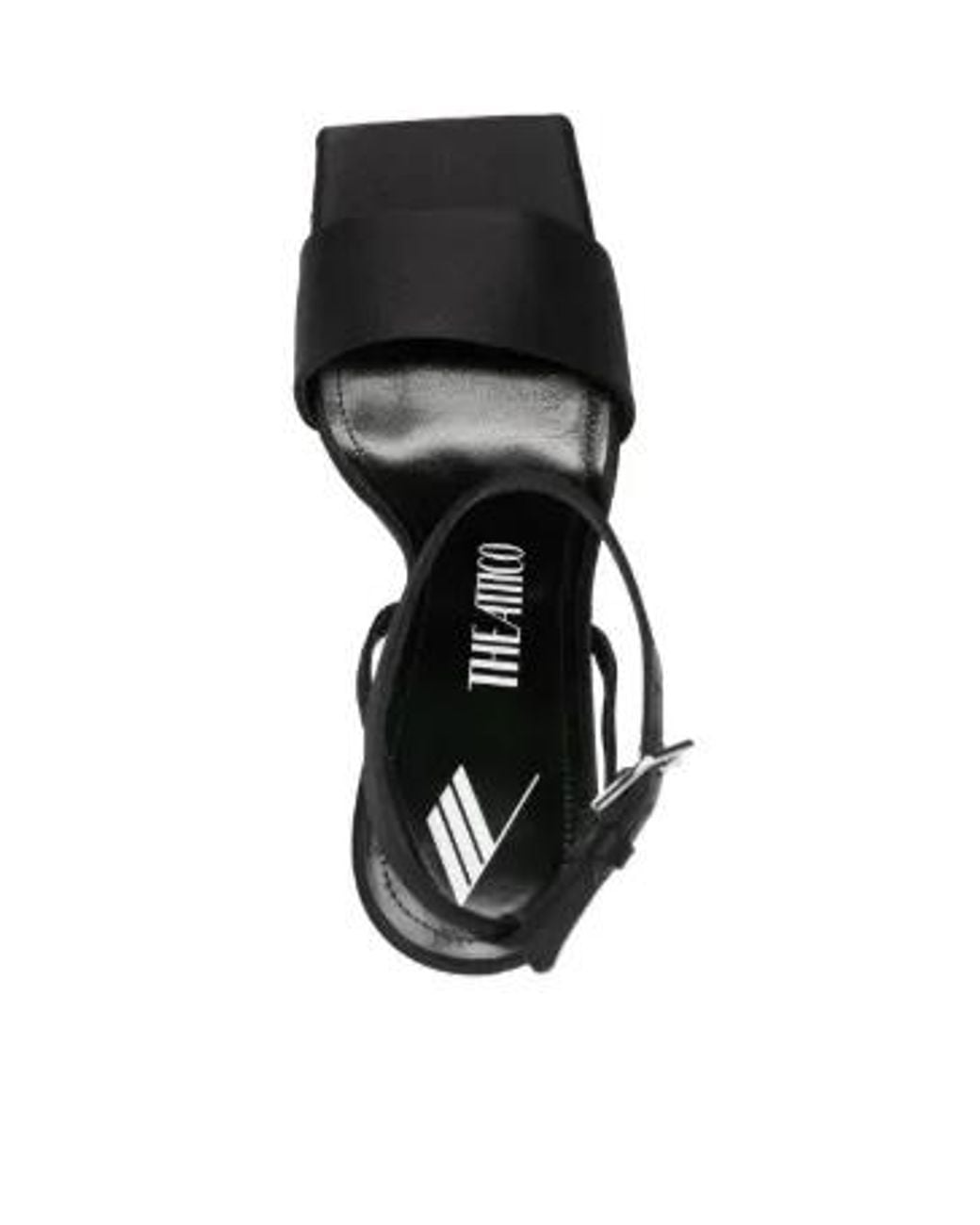The Attico Black Open-Toe Calf Leather Heels