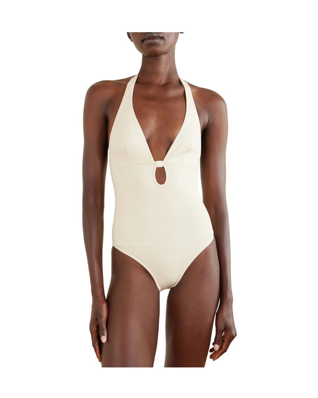 Eres White Cut-Out Stretch-Jersey Swimsuit