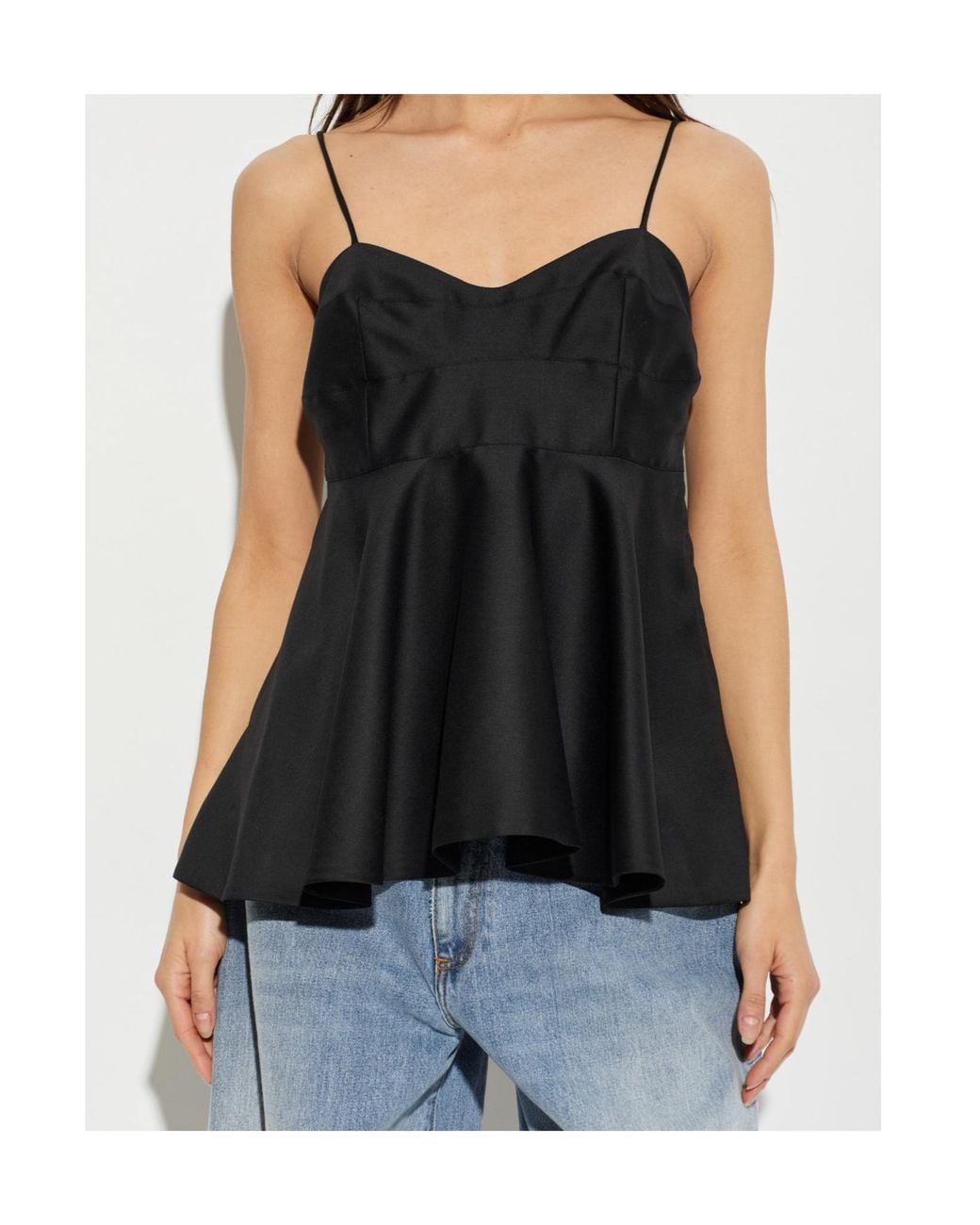 Rohe Black Flared Strappy Top