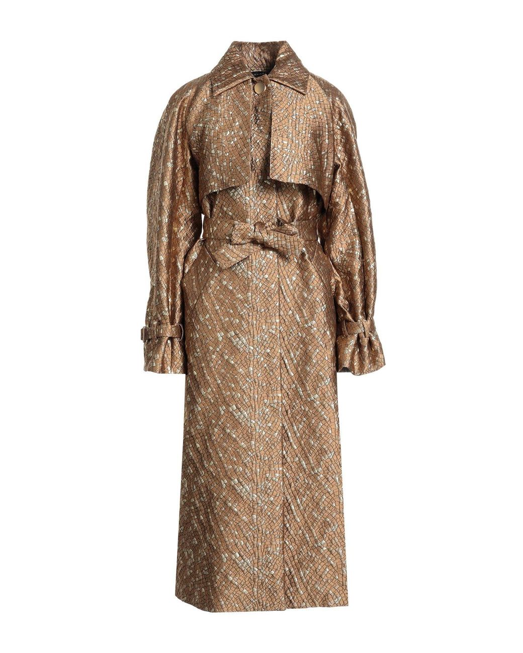 Max Mara Natural Two-Tone Long Trench Coat