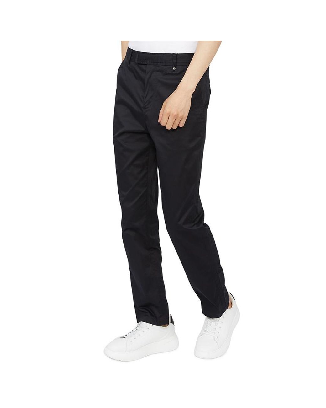 Burberry Black Slim-Cut Monogram-Motif Chinos for men