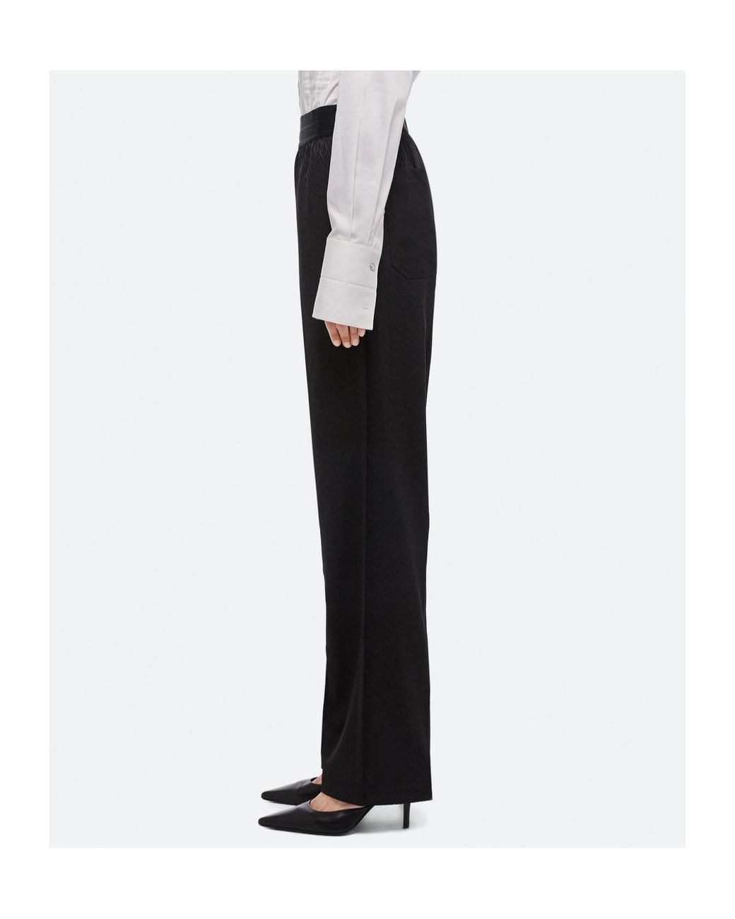 Helmut Lang Black Logo-Jacquard Straight-Leg Trousers