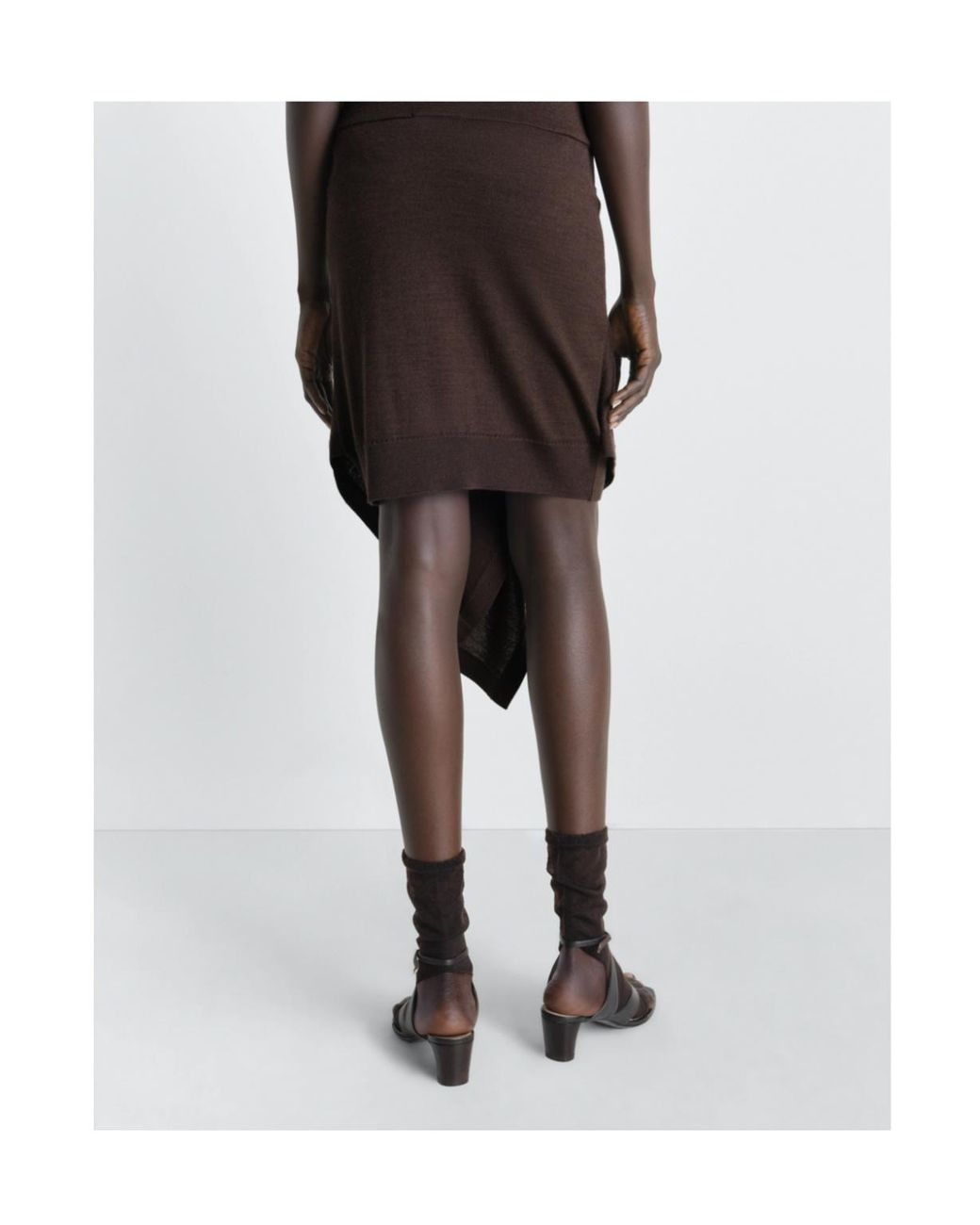 Lemaire Brown Buttoned Midi Skirt