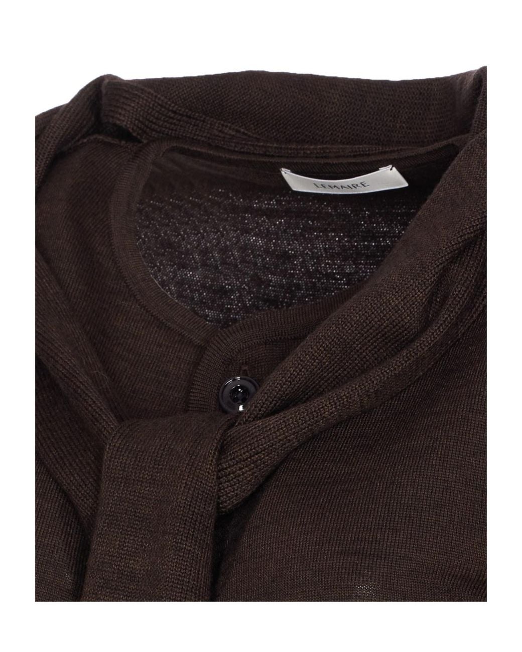 Lemaire Black Scarf Detailed Buttoned Knitted Cardigan