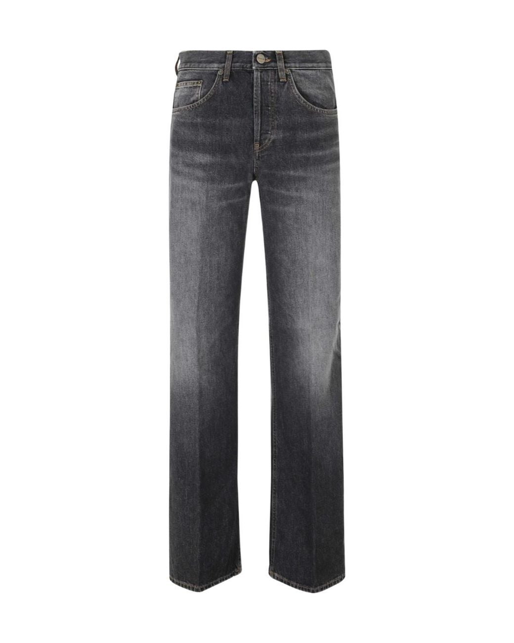 Dondup Gray Straight-Leg Jeans