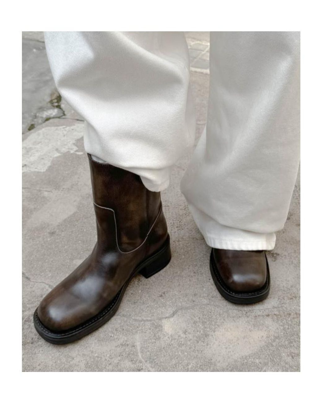 Alohas Black Rajan Vintage Effect Leather Boots