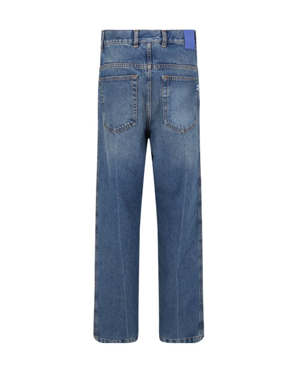 Marcelo Burlon Blue County Of Milan Logo Patch Straight-Leg Jeans for men