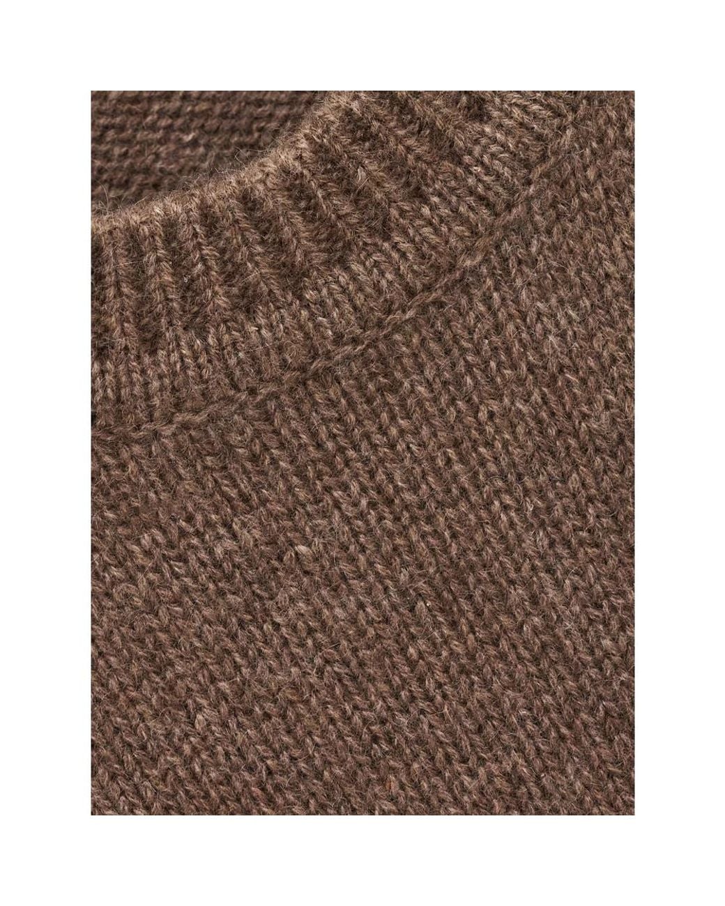 Ba&sh Brown Side Zip Crew Neck Knit Sweater