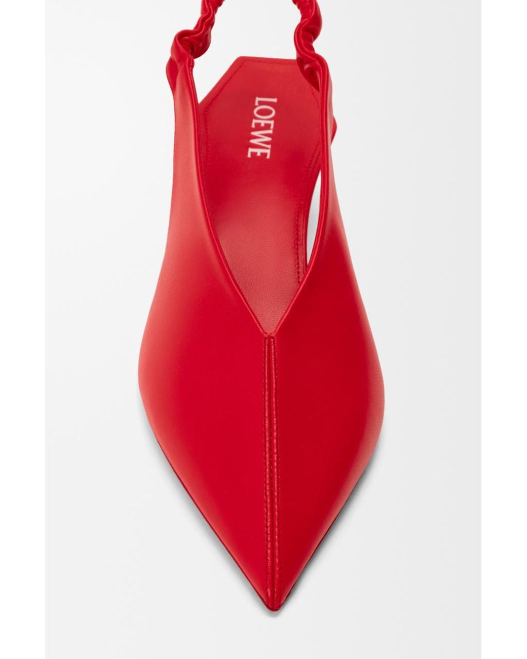 Loewe Red Pointed-Toe Slingback Pumps